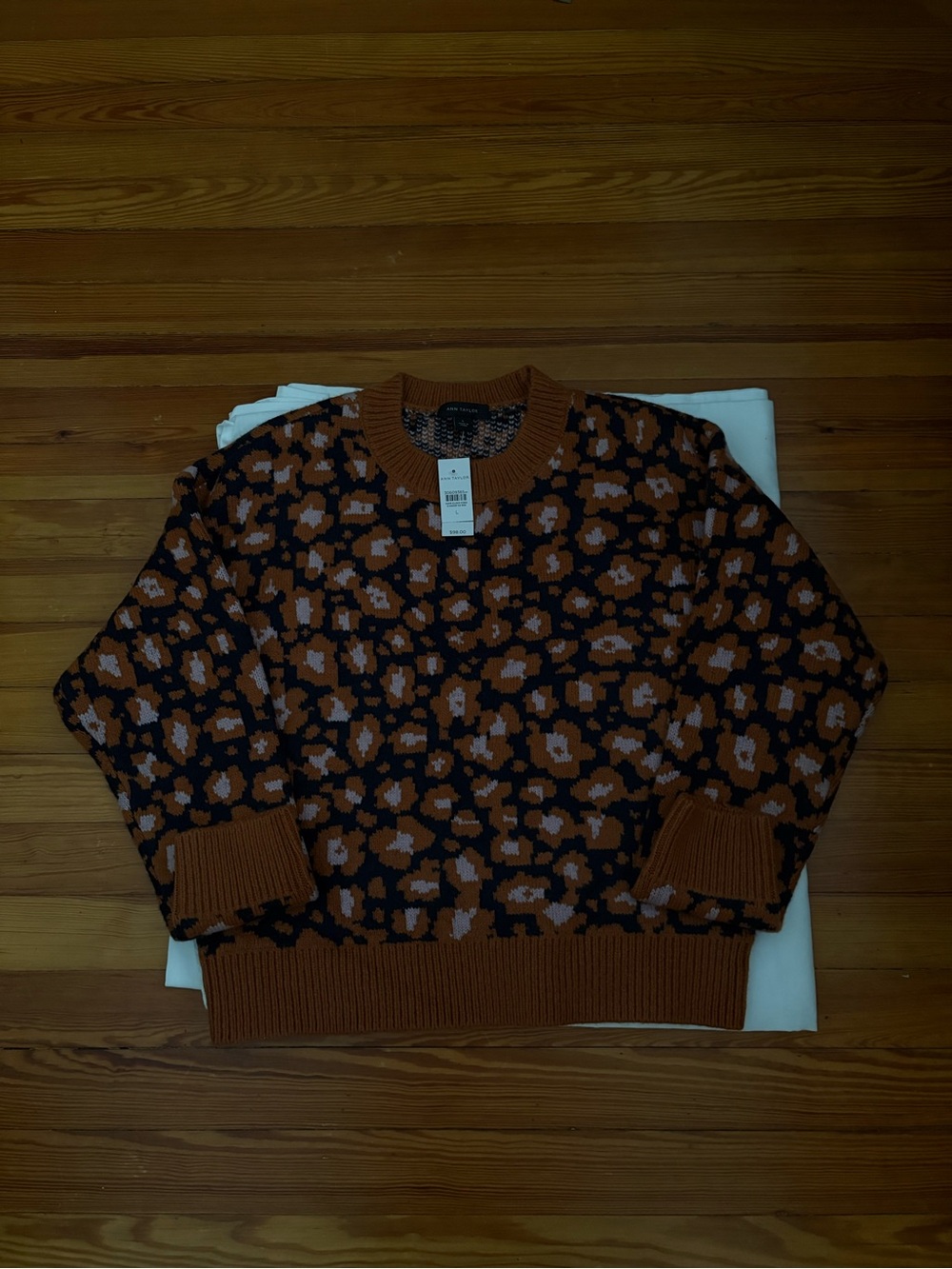 Ann Taylor Thick Knit Abstract Terrazzo Sweater NWT Large